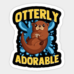 Otterly Adorable Otter Pun Sticker